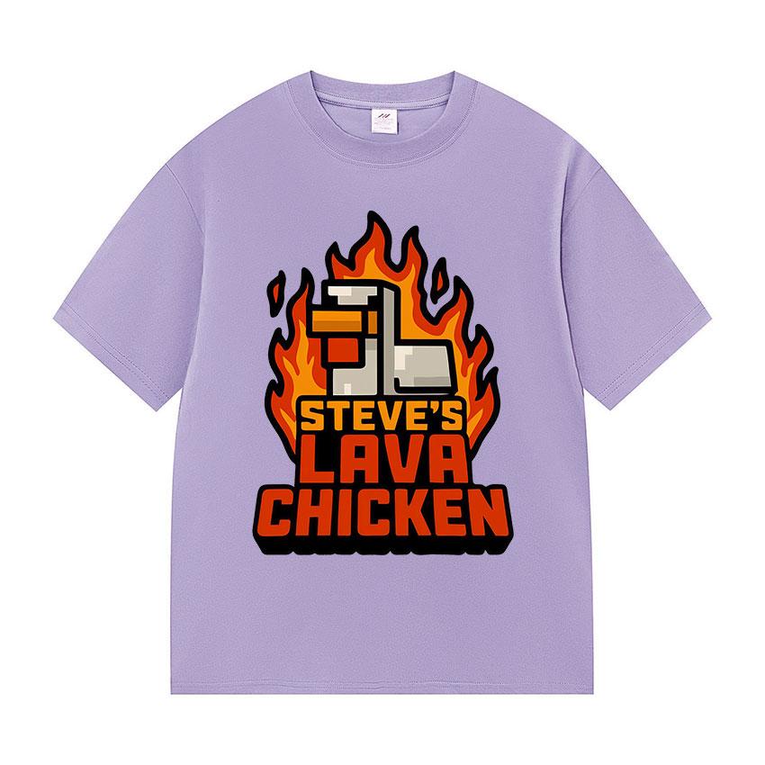 Steve‘s Lava Chicken Jockey Funny Meme T Shirts Men Women Fashion Humor Cotton T-shirts Vintage Oversized Short Sleeve Tops Tees