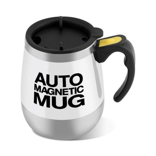 Xuuyuu Automatic Mixer Cup, Stainless Steel Mug with Insulation, Automatic Magnetic Stirring Cup, Automatic Stirring, and Keeps Hot Water Warm (White)