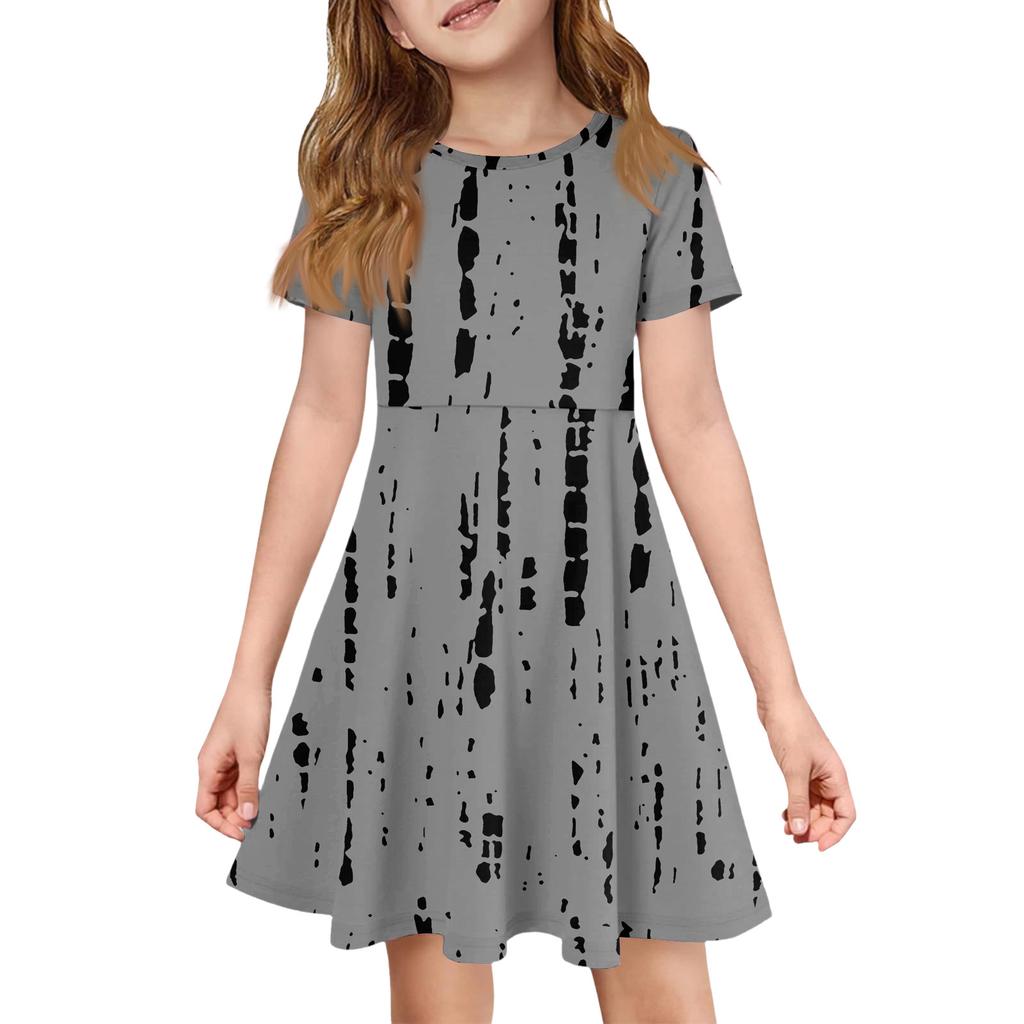 Mädchen Sommerkleid Farbe & Muster Kurzarmkleid Mit Tasche Freizeitkleid Kurze Ärmel Partykleid Ostertag
