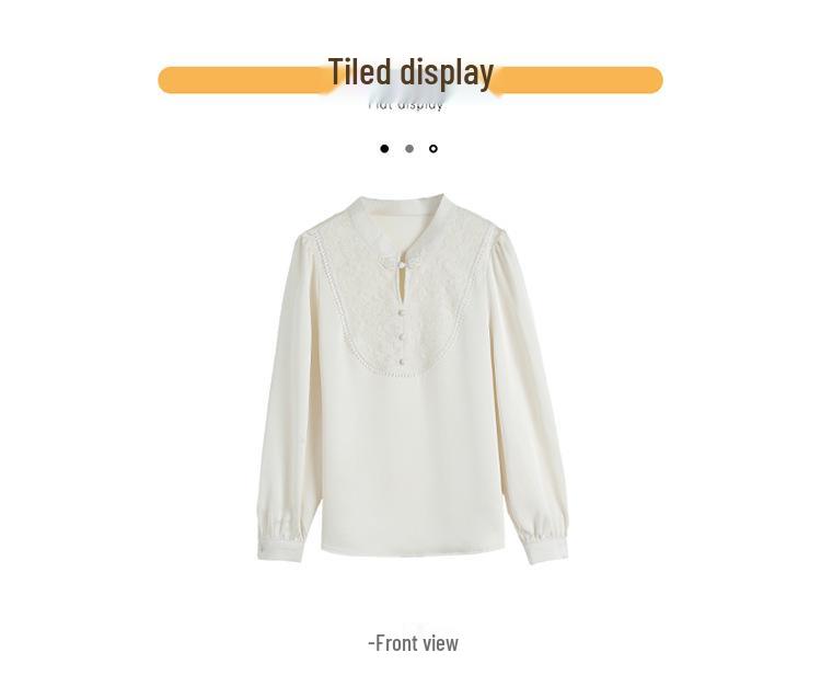 Elegant 2025 Spring Chiffon Blouse with Traditional Chinese Frog Button and Heavy Embroidery for Women