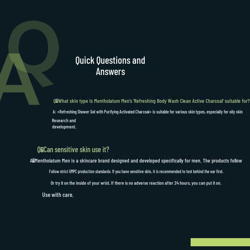 Mentholatum Herren Natürliche Holzkohle Erfrischendes Duschgel