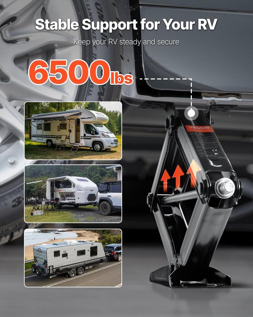 RV Scissor Jacks 6500lbs 23.4in RV Stabilizer Leveling Scissor Jacks 4 Set