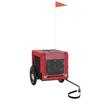 VidaXL Remorque de vélo pour chien rouge et noir tissu oxford et fer 93908