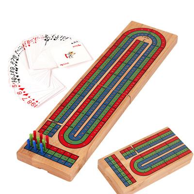 3-Track Color-Coded Wooden Cribbage Board Game – Perfect for Family Fun and Friends Gatherings