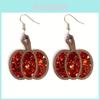 2024 Fall Festive Pumpkin Earrings Colorful Wooden Vintage Halloween Jewelry
