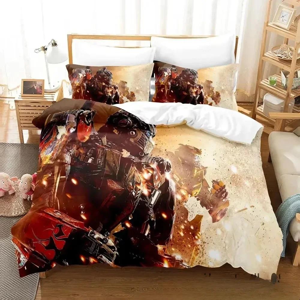 3D-tryckta Tran Formers Sängkläder Pojkar Flickor Dubbel Queen King Size Påslakan Örngott Säng Pojkar Vuxen Hemtextil
