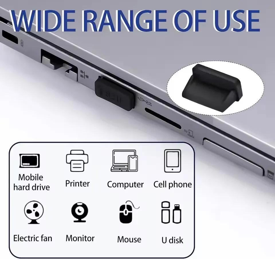 10-60PCS Silicone Dust Plug for USB-A Charger Port Cap Female Jack Universal Dustproof Ports Protectors for PC Notebook Laptop