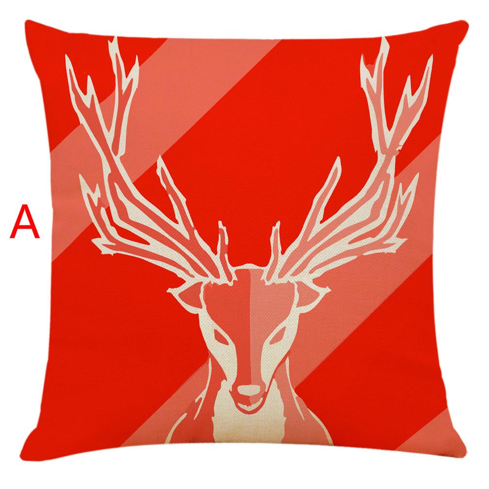 Christmas Pillow Cover Cotton Linen Cushion Cover Home Decoration Sofa Pillow Cover 45 * 45cm