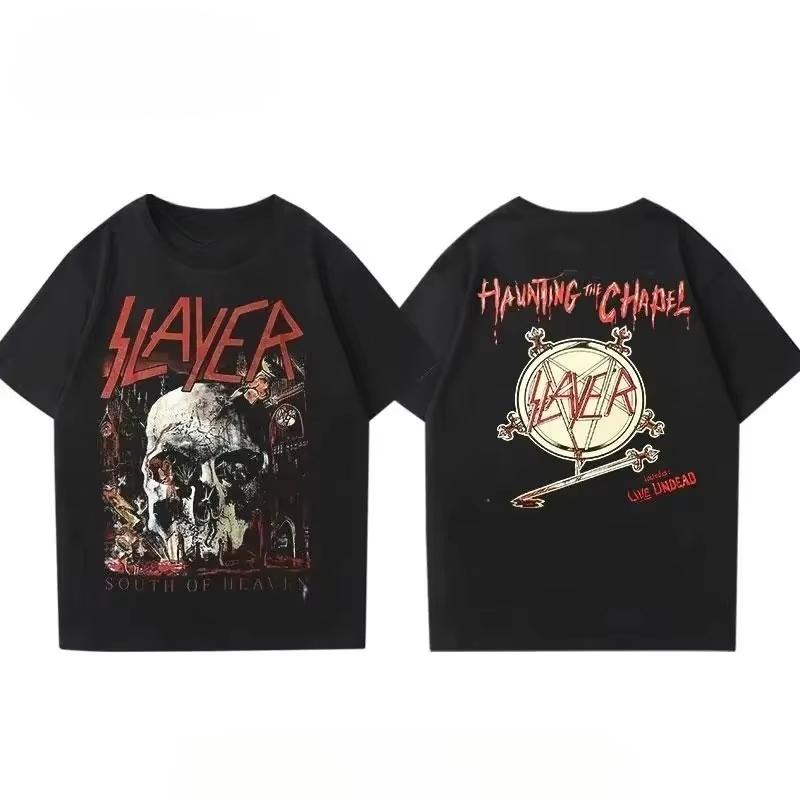 Slayer Band Street Inspired Hip Hop Rock Metal Rap Street Culture Cotton 2025 T - Shirt Loose Casual T Unisex Summer Tops Tee