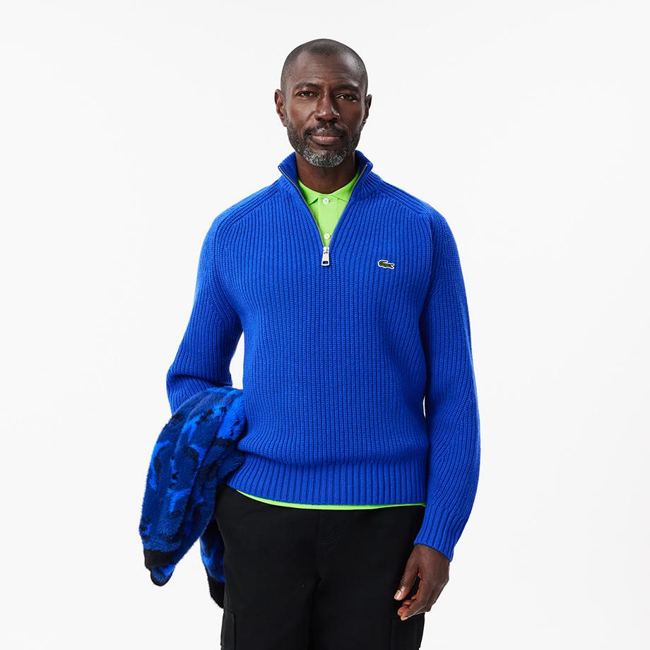 [Lacoste] Men s Ribbed Half-Zip Pullover AH3134-54NHJM 4