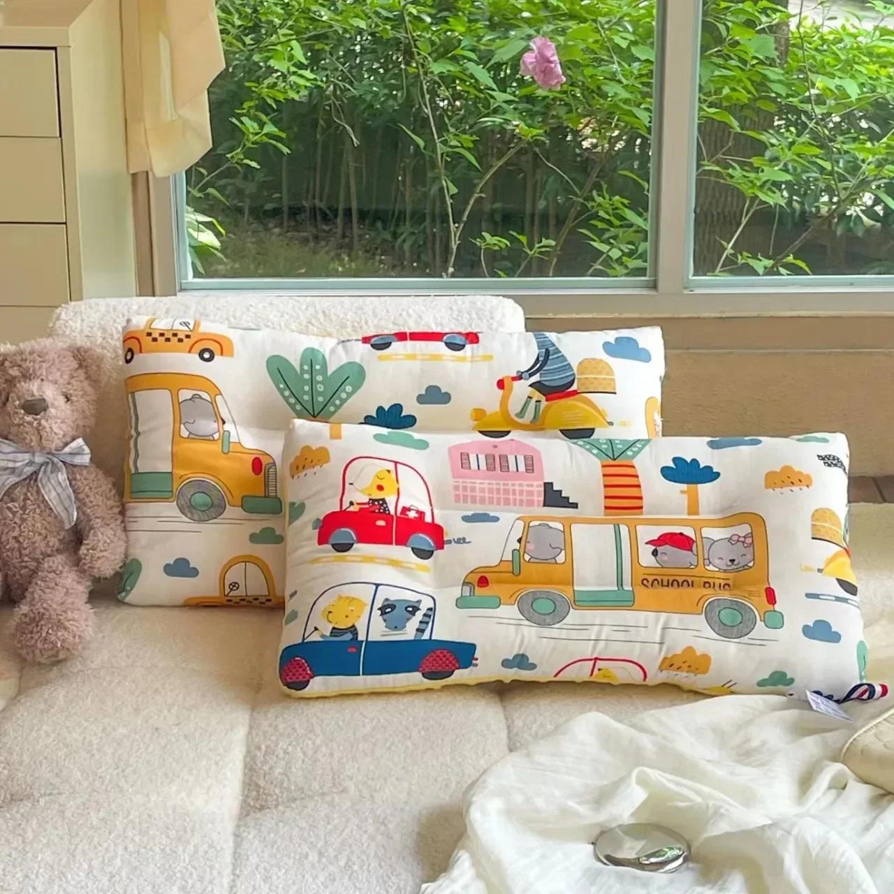 Kinderkussen van puur katoen, huidvriendelijk, superzacht, slaapkussen voor baby's, afneembaar, wasbaar, speciaal dutkussen voor de kleuterschool