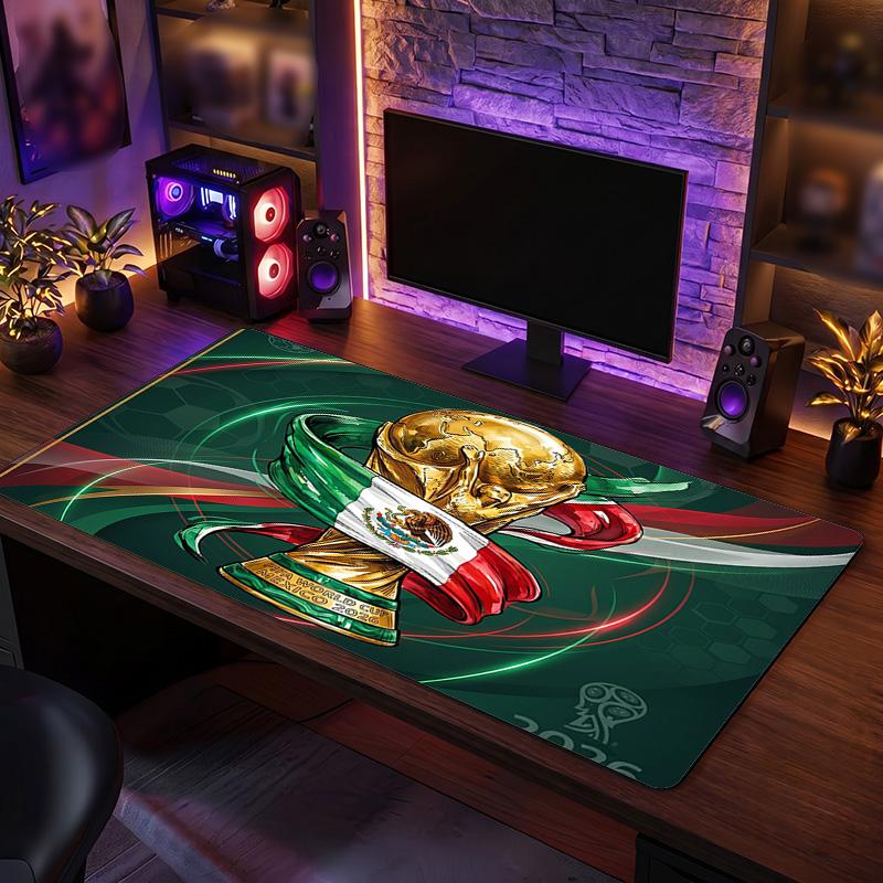 Mexico footbal Crest Mouse Pad, Extended Non Slip Rubber Desk Mat for Gaming Office Laptop Fan Gift