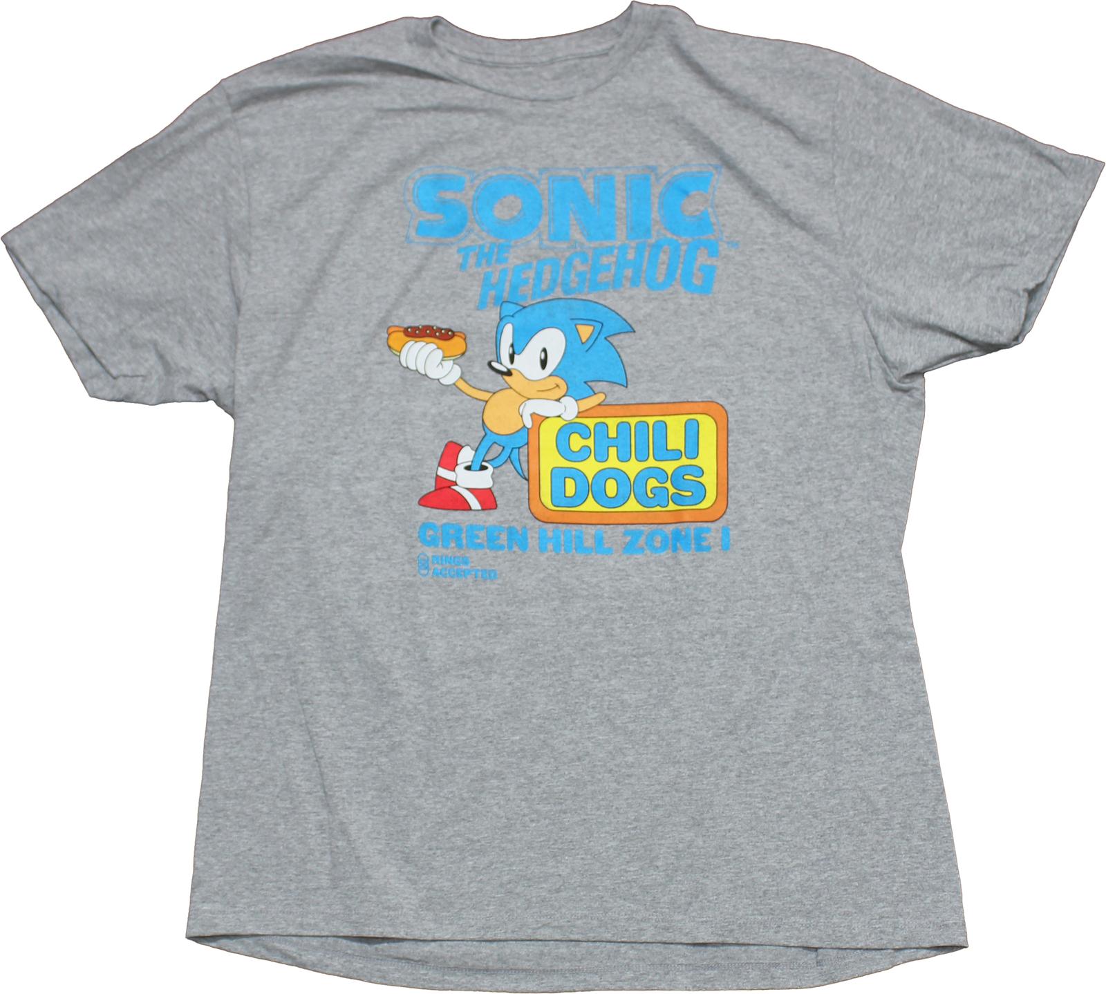 Sonic the Hedgehog New Adult T-Shirt - Zone Chili Dogs Pose XXXXL