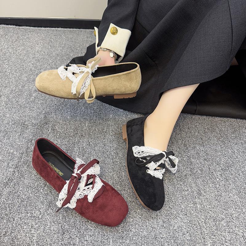 Square Head Retro Design Single Shoes Female 2025 Spring New Fairy Style Ballet Evening Shoes Korean Version Mary Jane Shoes