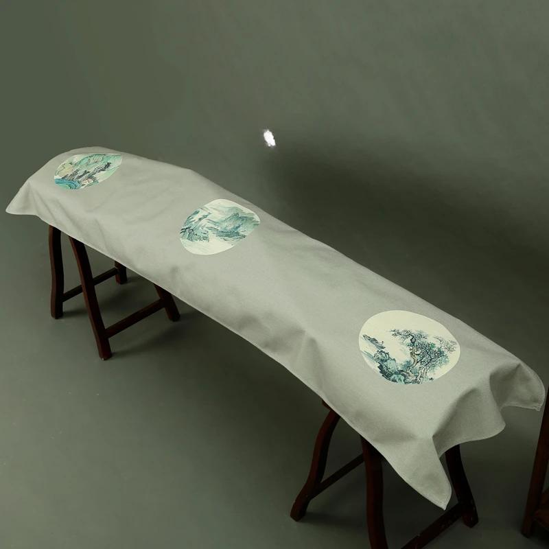 Chinese Ancient Style 163-165cm Elegant Guzheng Cover Dust Cover Edge Classical Literary Piano Organ Keyboard Furniture Cover