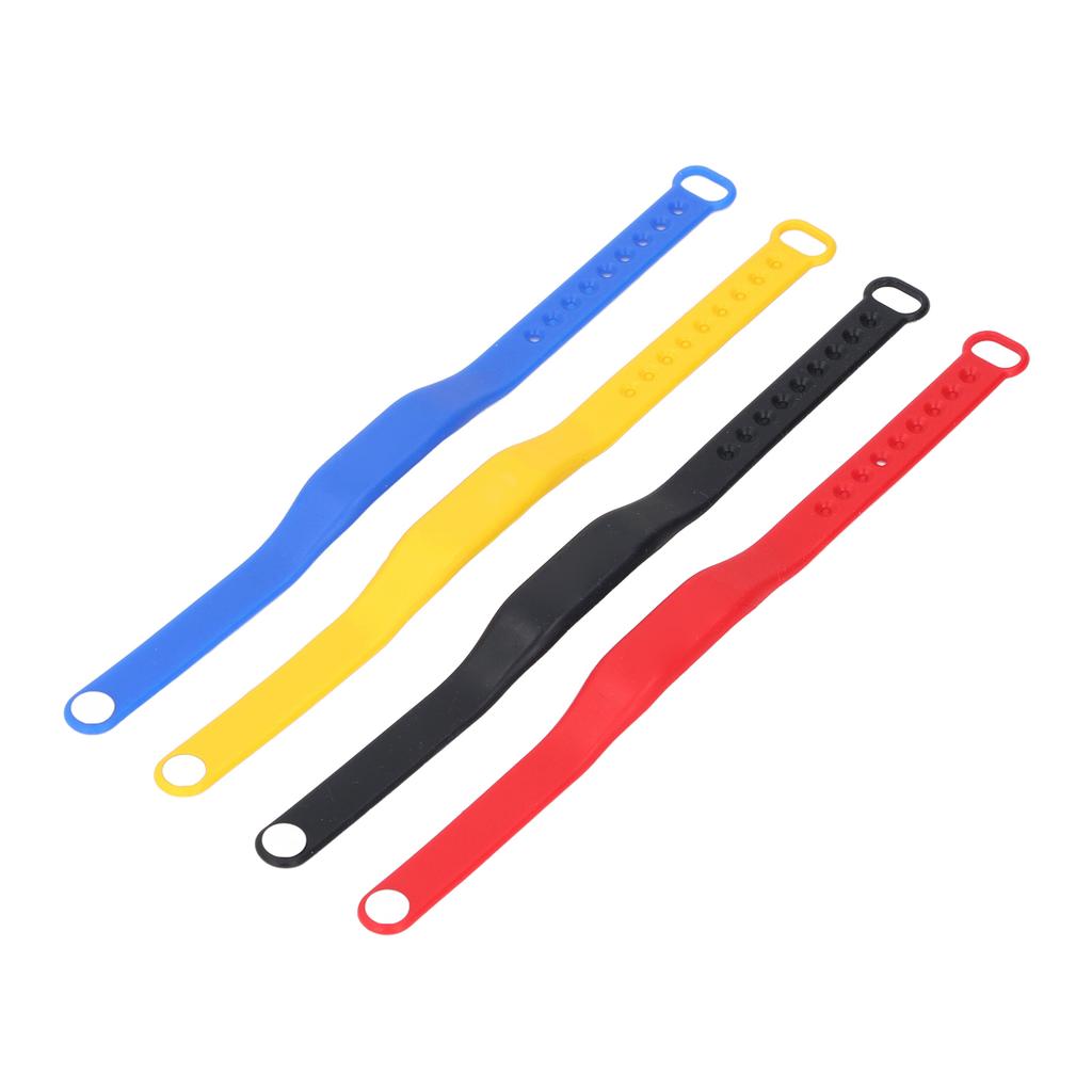 4PCS NFC Wristband Water Resistant Colorful Silicone Bracelet Rewritable Access Control Wristband for Swimming Pool