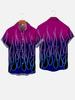 Tendenza nuova strada hip-hop Haraan fiamma stampa 1D casual larga manica corta camicia cardigan uomo estate e autunno