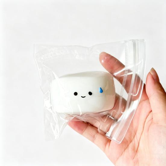 1/2/3Pcs Cartoon Expression Bun Squeeze Toy White Steamed Bun Sensory Pinch Fidget Toy Focus Work Study Stress Relief Hand Relaxation Toy
