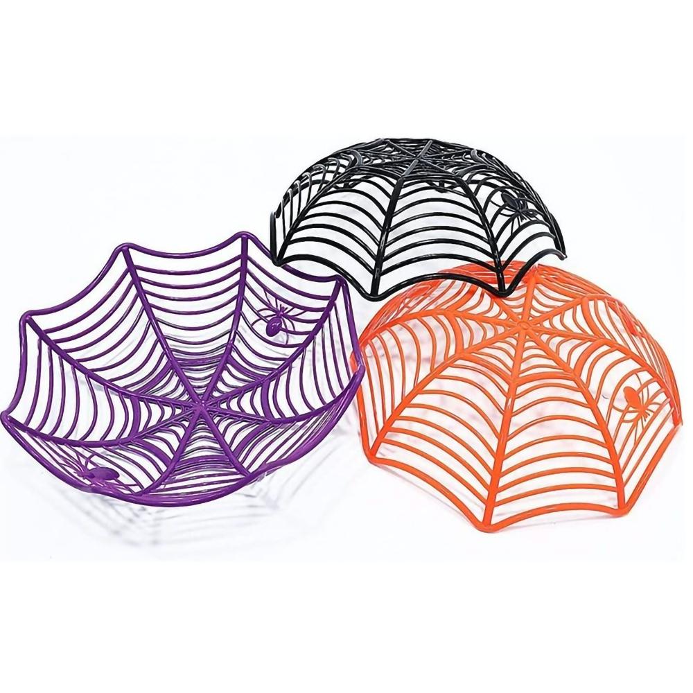 Halloween Spider Web Dessert Basket Halloween Party Decor 2025 Candy Bowl Haunted House Trick or Treat Party Supplies Snack Tray
