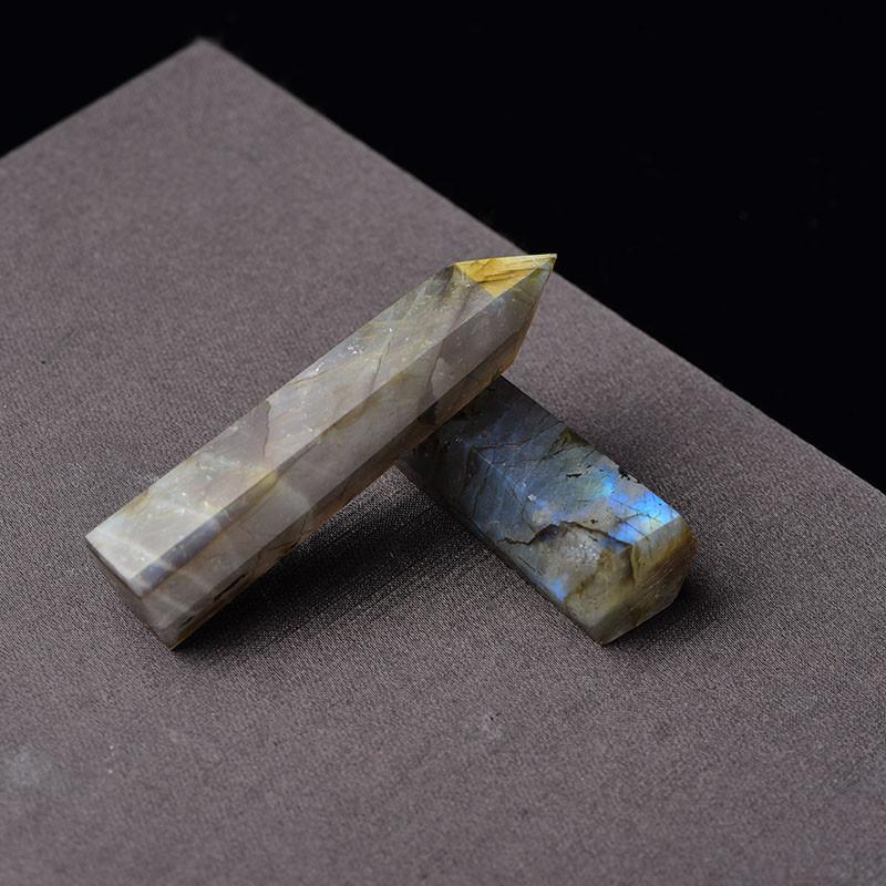Exquisite Natural Labradorite Quartz Obelisk Crystal Wand For Spiritual Growth Gift