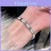 Titanium Steel Geometric Bracelet With Sparkling Crystals For Fashion And Office Wear