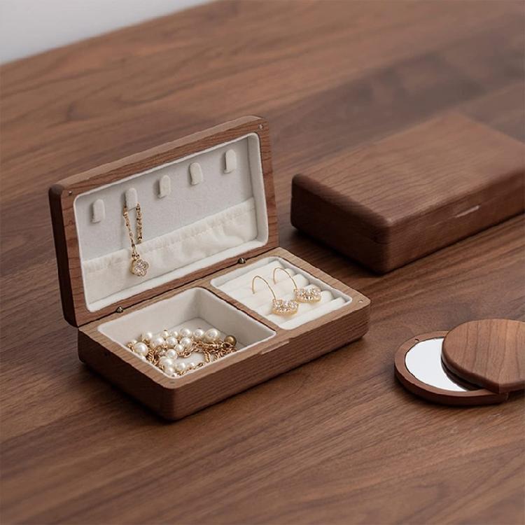 Jewelry Storage Box Bracelet Earrings Necklace Carrying Case Wood Gift Case