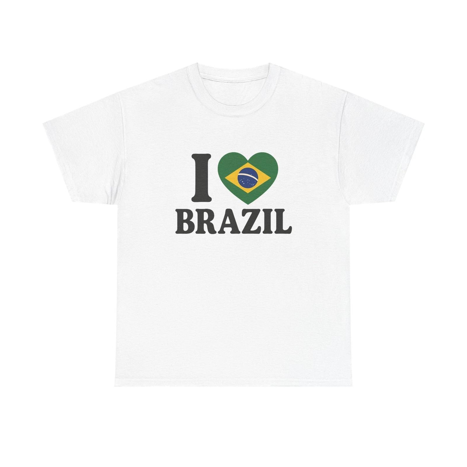 I Love Brazil Unisex Cotton Tee, Brazil Pride Shirt, Gift for Brazil Lovers S