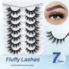 3D False Eyelashes 7 Pairs Of Thick Natural Stereo Curl Fluffy Simulation Eyelashes False Eyelashes
