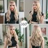 Fashionable Wig  Dyeable Parting Long Curly Wig  Big Waves  65cm Long Curly Hair Gradient Golden Hair Cap
