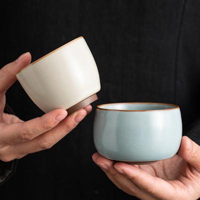Ru Klin Master Cups Ceramic Tea Bowl Small Tasting Mugs Chinese Kung Fu Gongfu Teaware Sets Household Drinkware Tea Ceremony