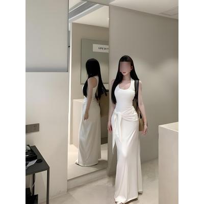 Slack Waist U-neck I-shaped Vest Dress Femininity Thin Niche Triangle Towel Strap Long Dress