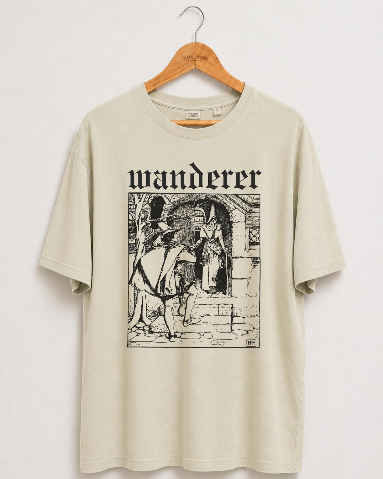 Unisex Wanderer Medieval Graphic Vintage T-Shirt 4XL