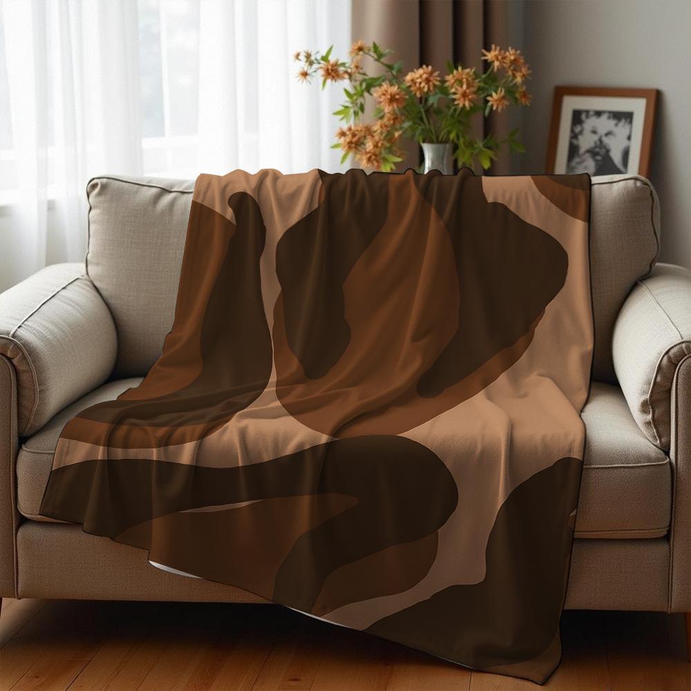 Abstract Boho Blob Line Cartoon Anime Print Flannel Blanket Soft Warm Throw for Kids Bedroom Sofa Christmas Office Car