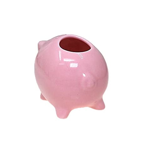 Made in Japan Ceramic Pink Pig Toothpick Holder, Pig Seal, Lip Balm Holder. ACS WEB SHOP