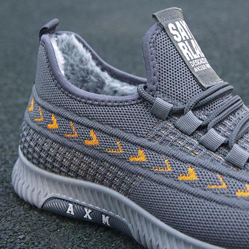 Baumwollschuhe Herren Plüsch Verdickt Warm Herren Rutschfest Weiche Sohlen Leicht Herbst und Winter Sportliche Freizeitschuhe Winter