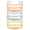 1Pc Stainless Steel Cuff Bangle Bracelet 4/6/8mm Glossy Bracelets UNISEX Bracelet for DIY Simple Exquisite Jewelry Accessories