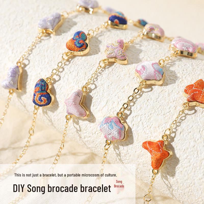 Qixi Festival DIY Brocade Hair Clip & Brooch Material Pack Hairpin Accessories.