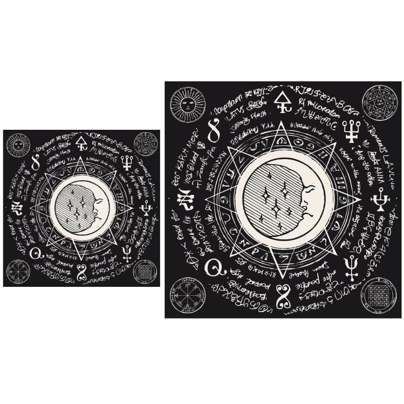 Tarots Tablecloth Rune Divinations Table Cover Astrology Oracles Board Game Mat Square Shape Pendulum Altar Table Cloth