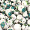 20-30pcs 6/8/10/12mm Ceramic Round Beads Colored Flower Pattern Jingdezhen Porcelain Beads For DIY Bracelet Necklace Accessories