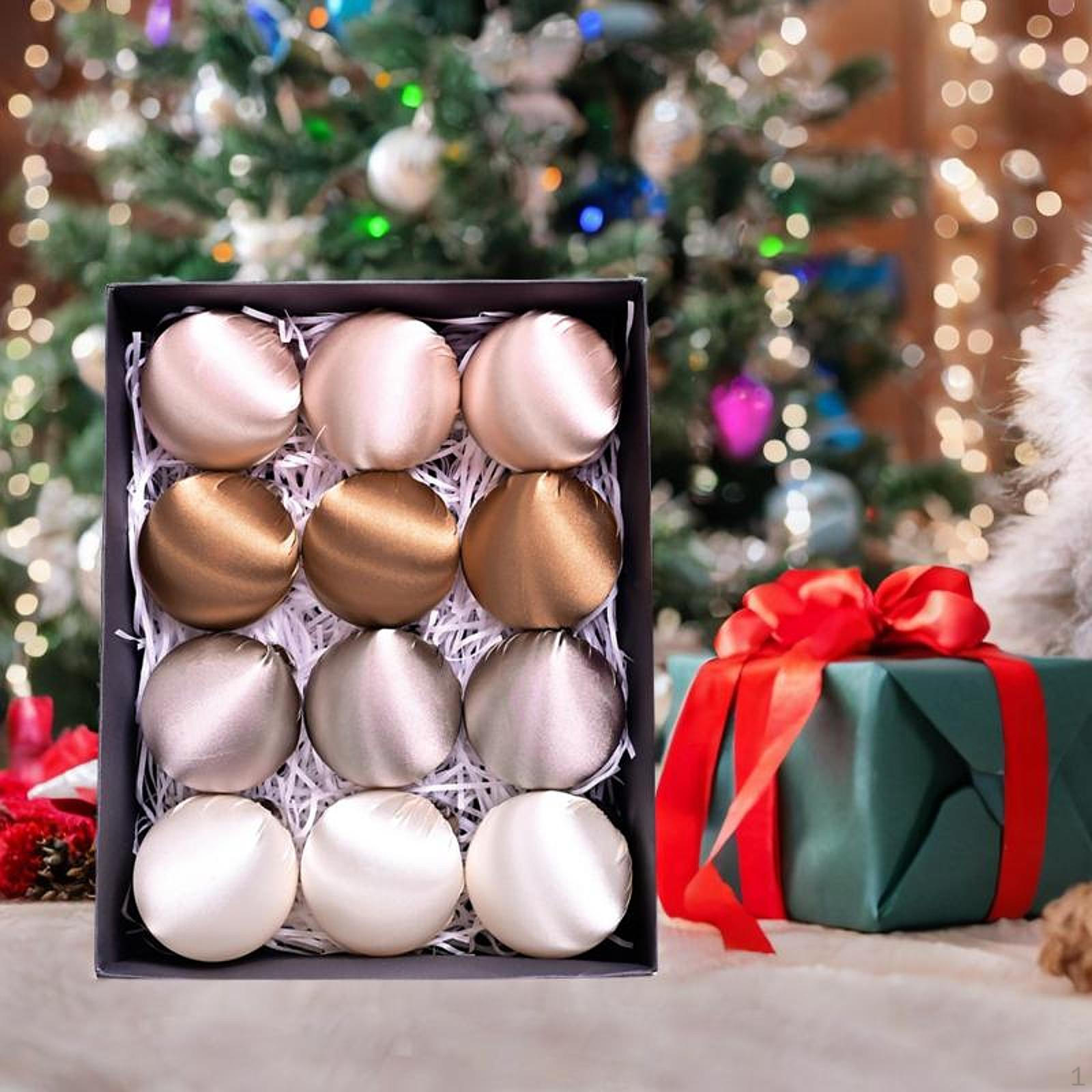 

12 Pieces Christmas Ball Ornaments Decorative Hanging Baubles Tree Decorations for Four color series