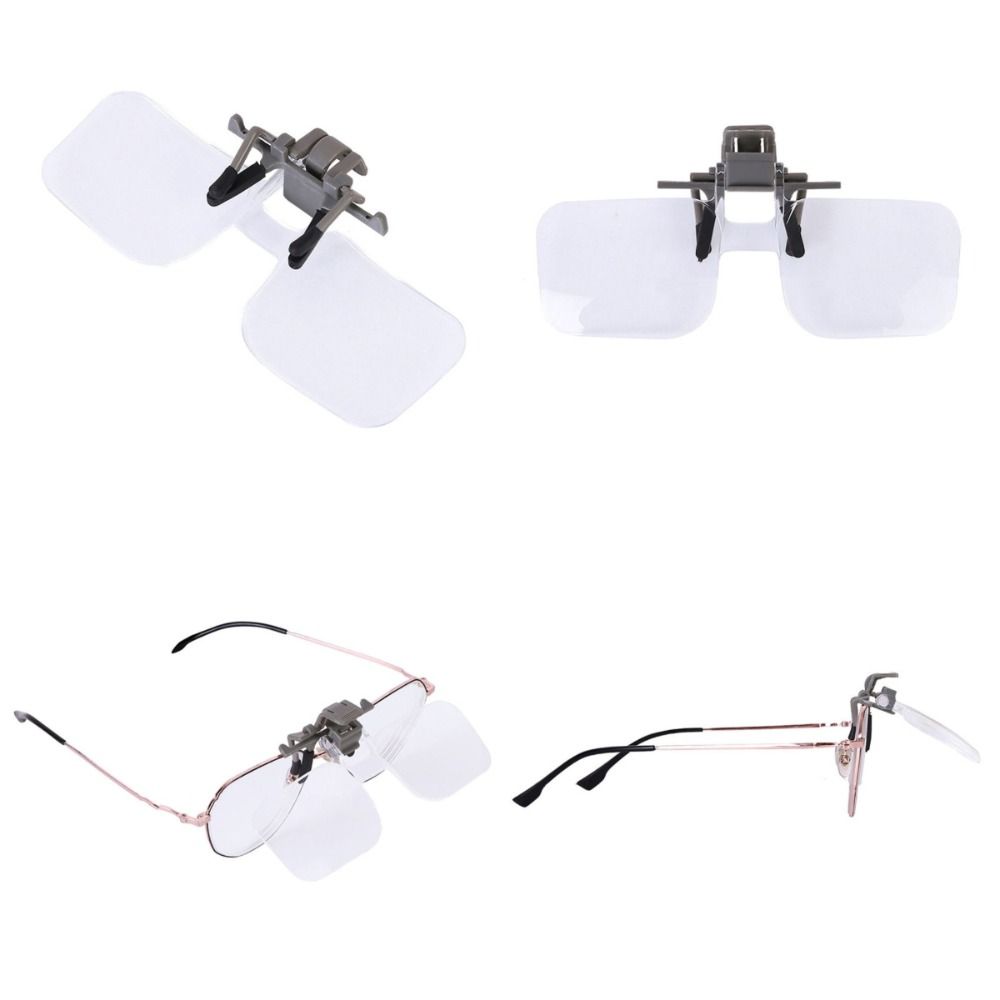 Detachable Head-mounted Magnifier 2X Magnification Clip on Eyeglass Loupe Elderly Use