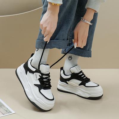 White Shoes for Women New Spring Students Versatile Casual Ins Trendy Shoes Thick Bottom Fashion Sneakers