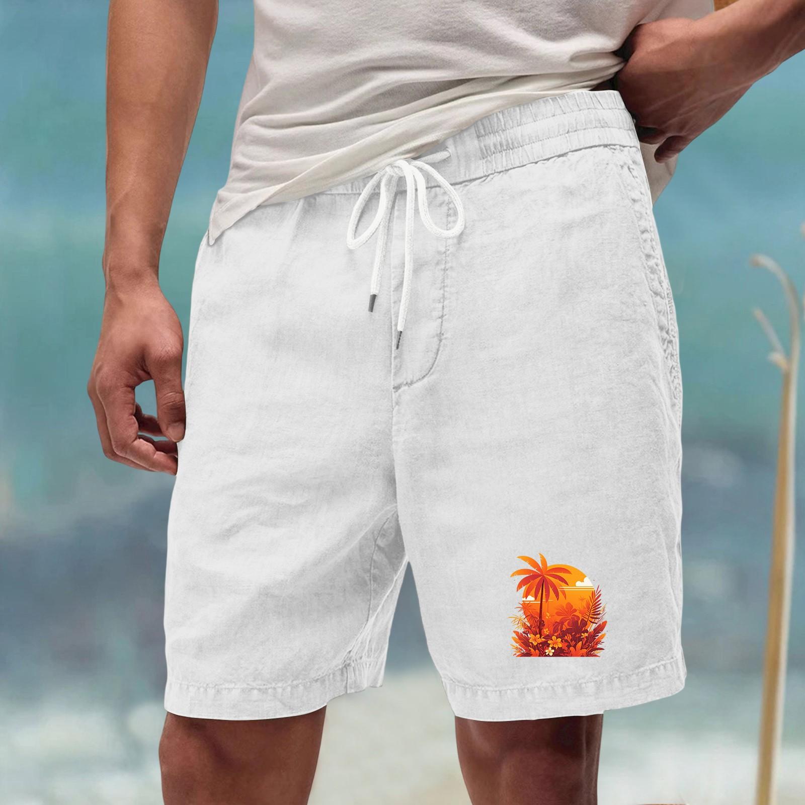 

Мужские летние большие повседневные свободные спортивные брюки пляжные шорты XL белый