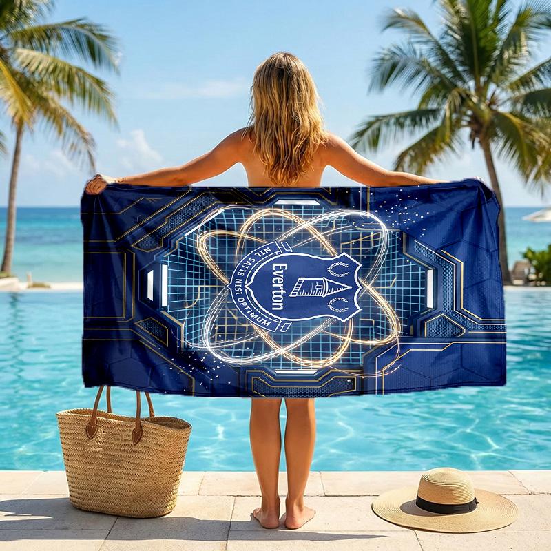 Everton Football Beach Towel Soft Microfiber Summer Towel Quick Dry Absorbent Towel for Beach Swimming Pool Travel