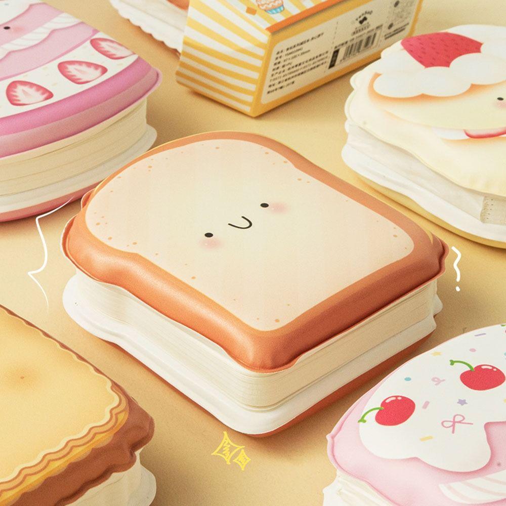 PU Cover Paper Memo Pad Cartoon Toast Squishy Notebook Mini Squeeze Diary Stationery Use