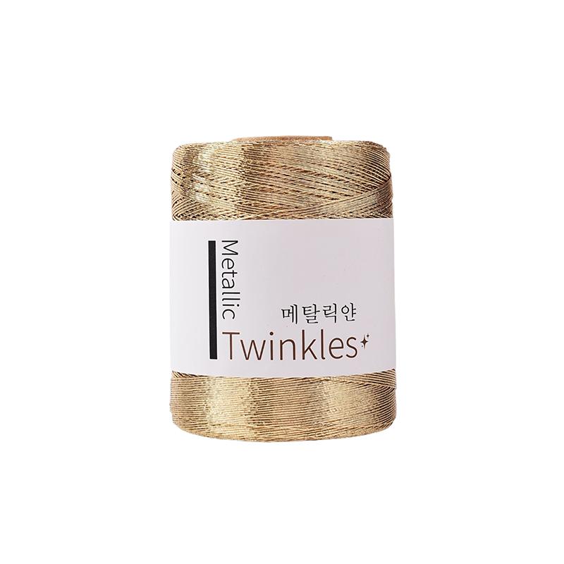 1 Roll, Metallic Twinkle Yarn - 1Mm Thick, Polyester & Rayon Blend, Ideal For Diy Crafts, Crochet, Lace, And Home Decor