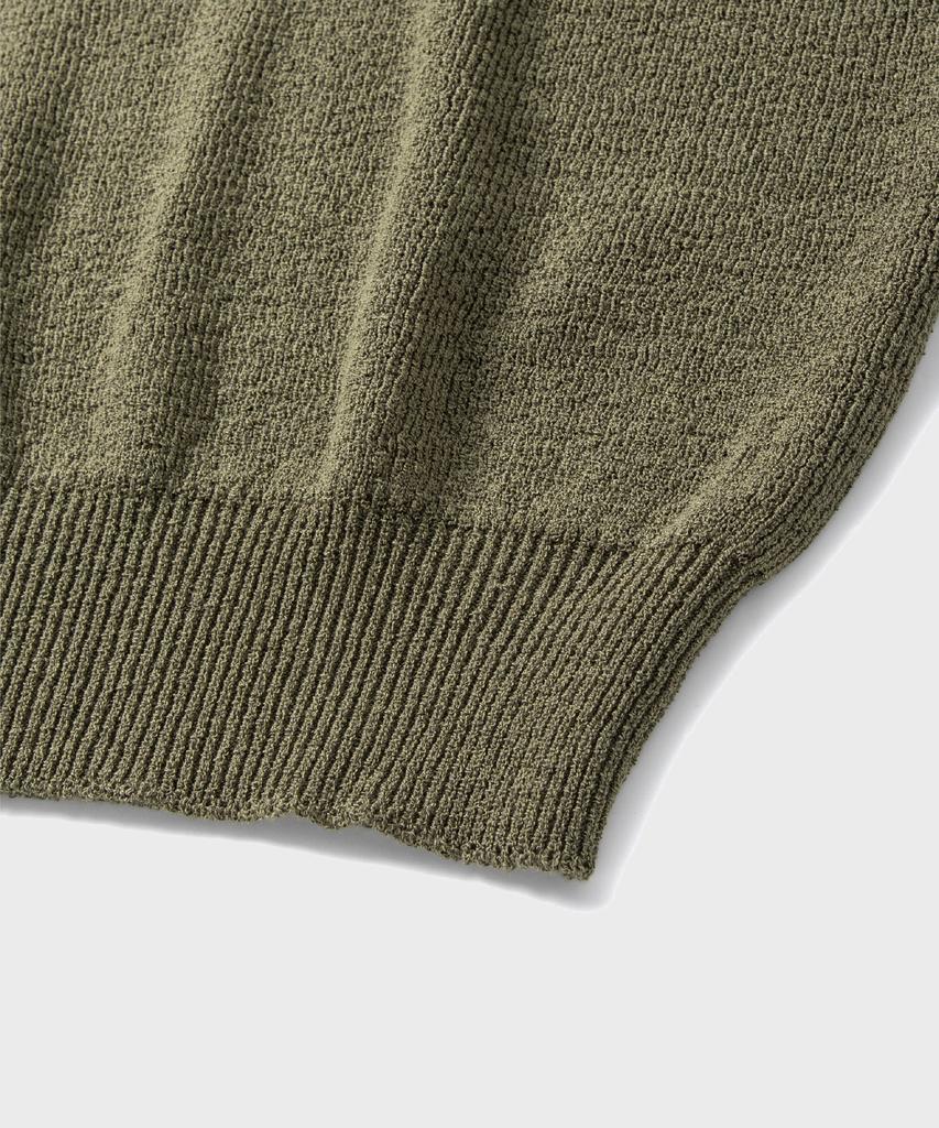 NONBLANK Raglan Half Sleeve Collar Knit_Deep Green