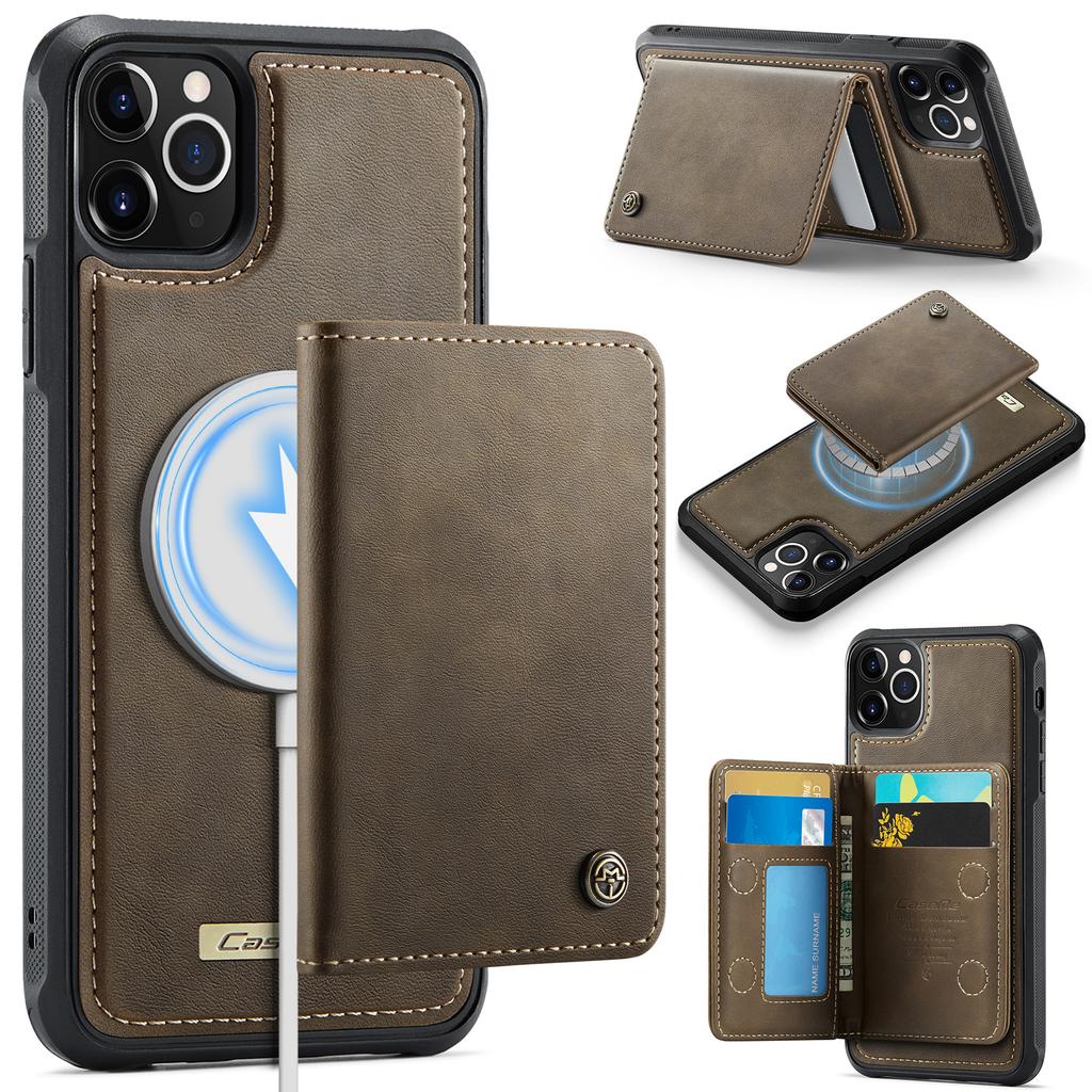 Für iPhone 11 Pro Max Magnetische Hülle CASEME ME80 Serie Leder PC TPU Handyhülle mit Abnehmbarem Portemonnaie