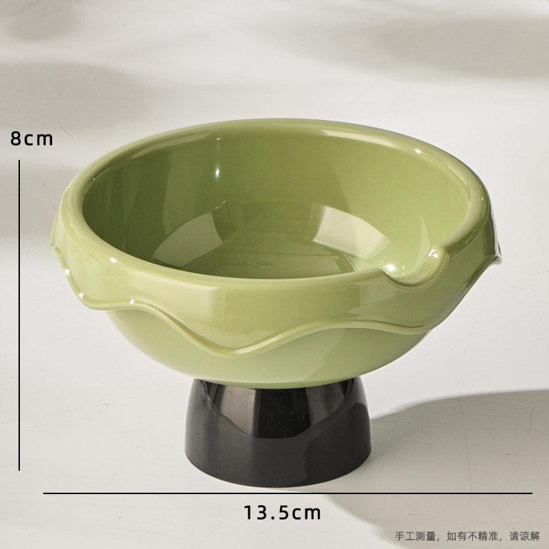 Household High-footed Fruit Plate High-value Drainable Fruit Basin Living Room Coffee Table High-value Candy Snack Nut Plate