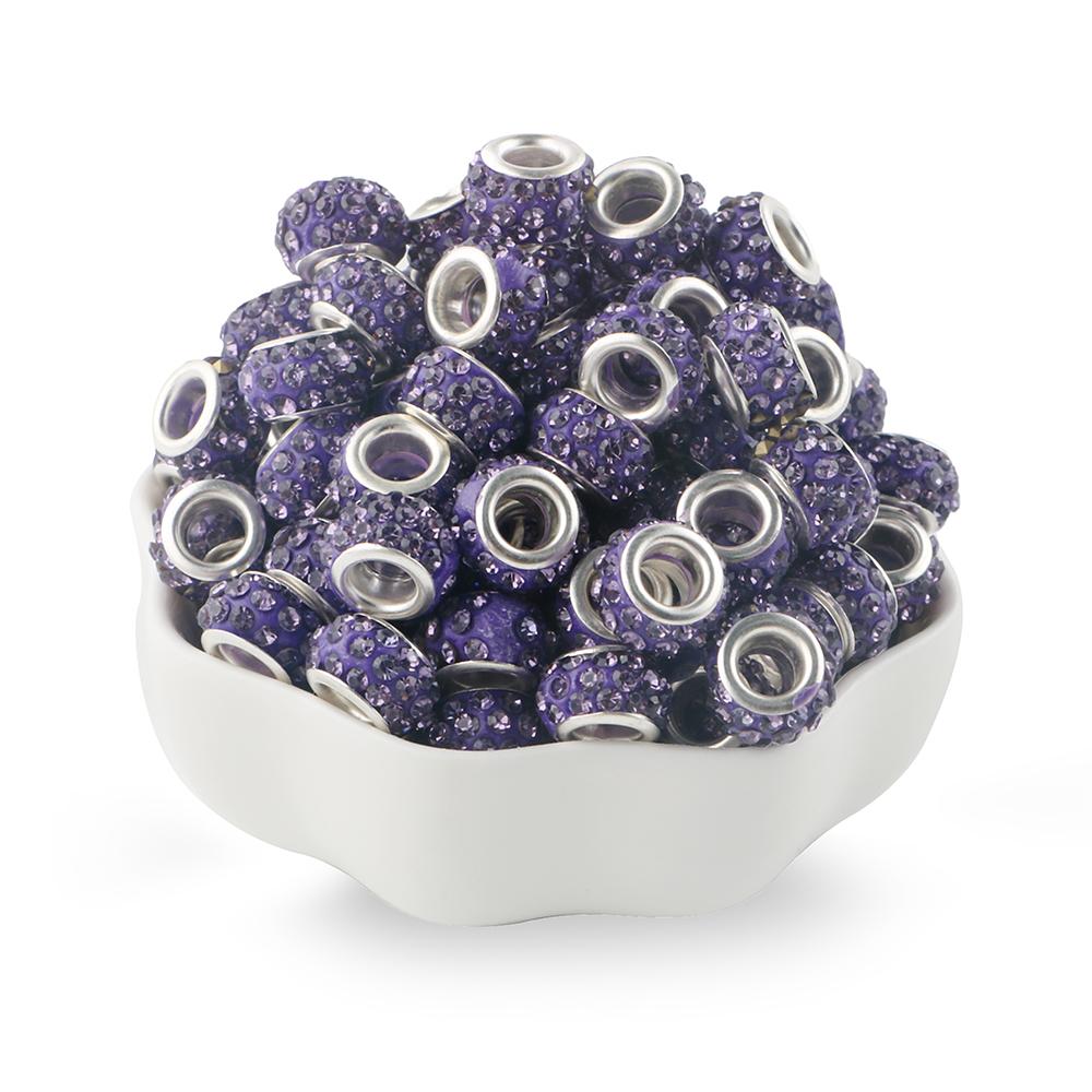 20Pcs 11.5mm Round Rhinestone Crystal Glass Big Hole Beads For Jewelry Making Charms For Bracelet Earrings Jewelry Accessories